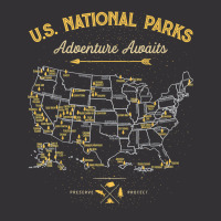 62 National Parks Map Gifts Us Park Vintage Camping Hiking New Year Vintage Hoodie And Short Set | Artistshot