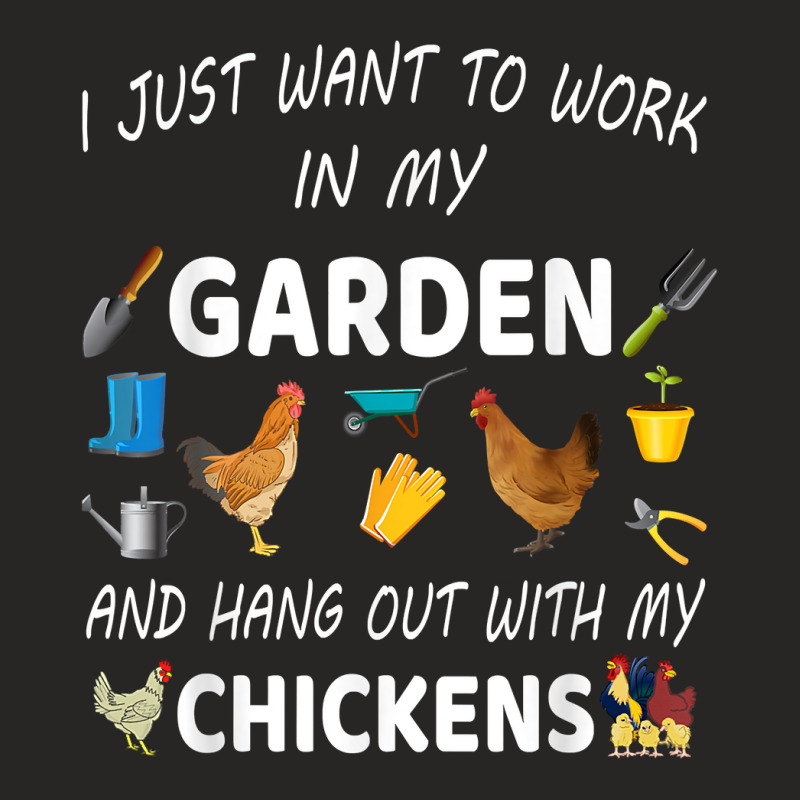 I Just Want To Work In My Garden And Hang Out With Chicken Ladies Fitted T-Shirt by ImmanUnde | Artistshot