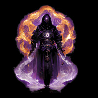 Warlock Holding Sword Surrounded By Blackish Purple Flames Youth Sweatshirt | Artistshot