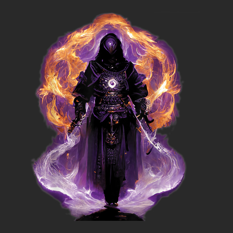 Warlock Holding Sword Surrounded By Blackish Purple Flames Toddler T-shirt by Tee | Artistshot