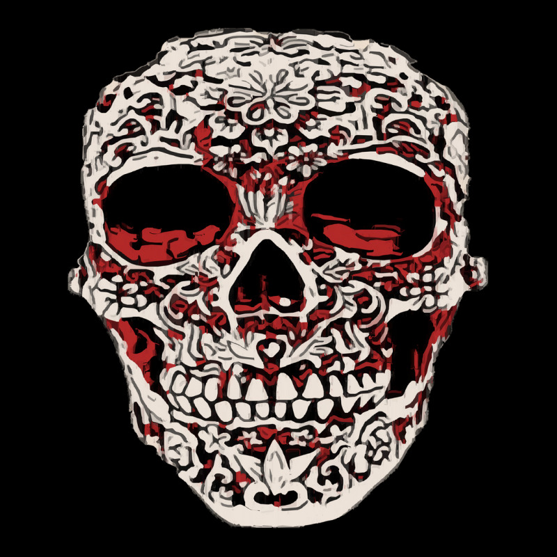 Skull T  Shirt Big Carved Red And White Skeleton Skull Head T  Shirt Pocket T-shirt | Artistshot