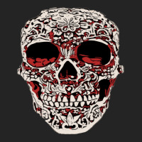 Skull T  Shirt Big Carved Red And White Skeleton Skull Head T  Shirt 3/4 Sleeve Shirt | Artistshot