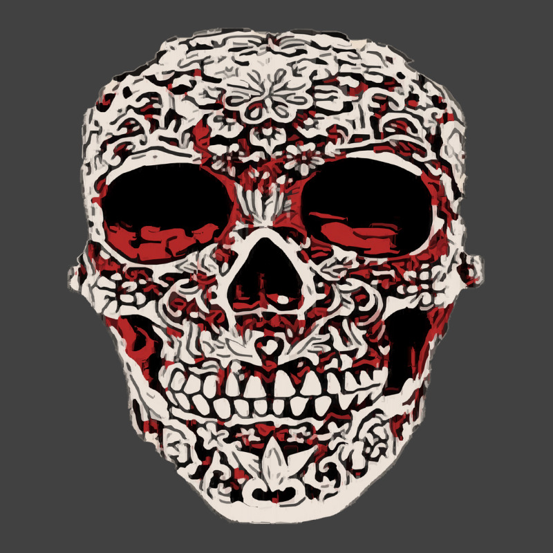 Skull T  Shirt Big Carved Red And White Skeleton Skull Head T  Shirt Vintage T-shirt | Artistshot