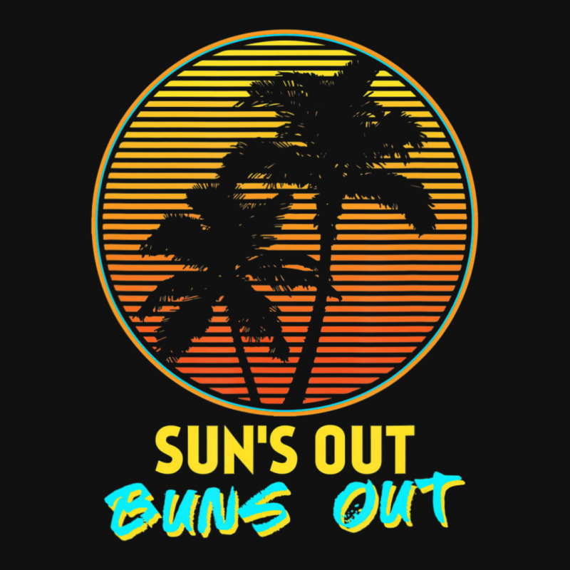 Sun's Out Buns Out Retro 80s Vintage Palm Tree Sunset Crew Socks By ...