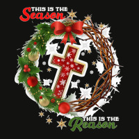 Christmas Wreaththis Is The Season This Is The Reason Jesus Scorecard Crop Tee | Artistshot