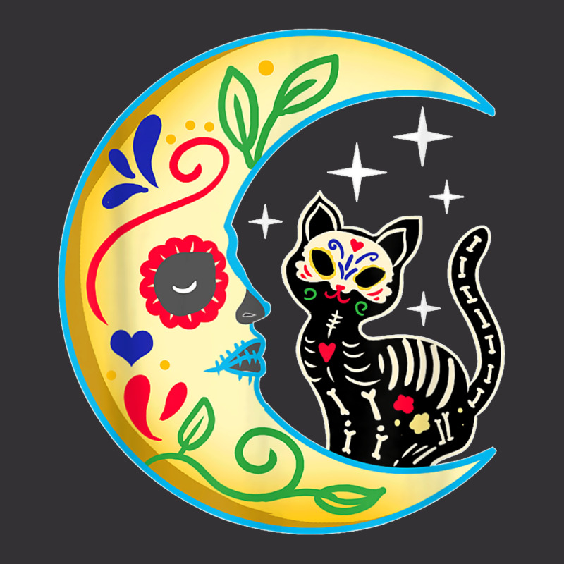 Cat & Moon Sugar Skull Dia De Los Muertos Day Of The Dead Vintage Short | Artistshot