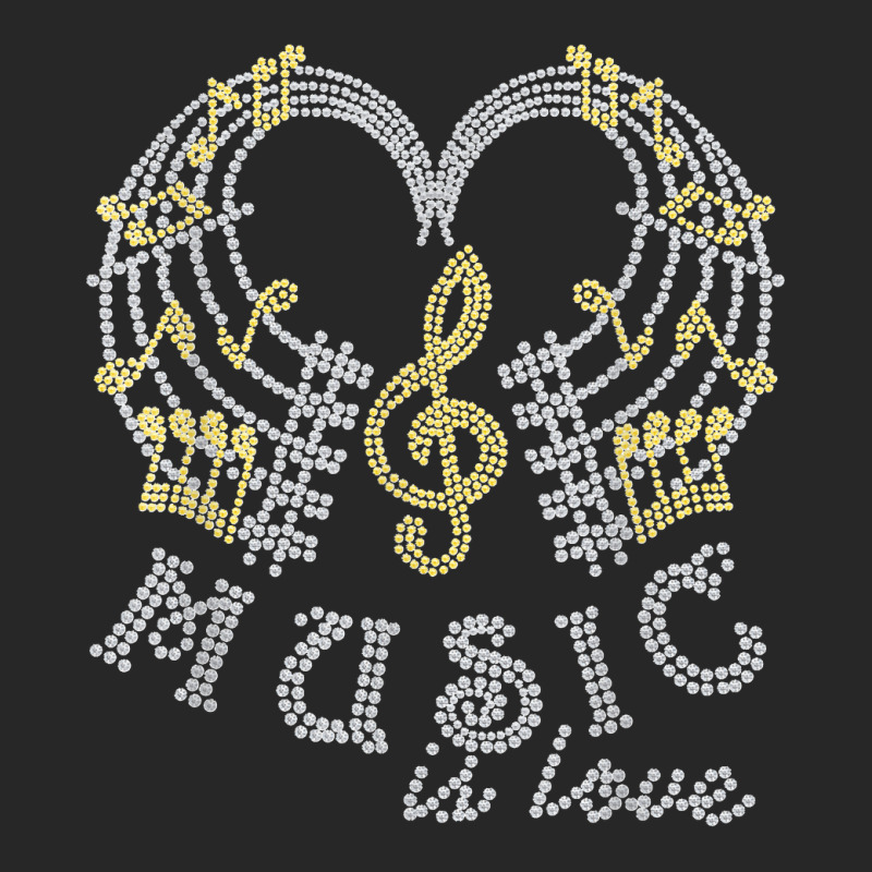 Music Is Love With Music Notes Rhinestones Tee For Woman T Shirt Women's Pajamas Set by NataliaMata | Artistshot