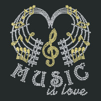 Music Is Love With Music Notes Rhinestones Tee For Woman T Shirt Women's Triblend Scoop T-shirt | Artistshot