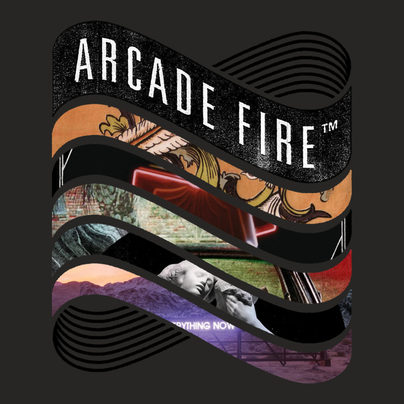 Arcade Fire Discography Ladies Fitted T-Shirt by cm-arts | Artistshot