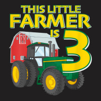 Kids 3 Year Old Green Farm Tractor Birthday Party Farmer 3rd Gift T-shirt | Artistshot