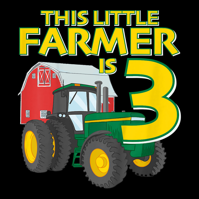 Kids 3 Year Old Green Farm Tractor Birthday Party Farmer 3rd Gift Zipper Hoodie | Artistshot