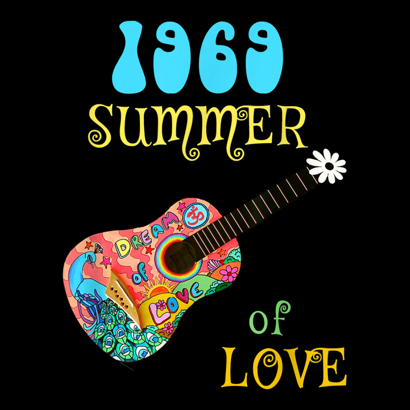 1969 Summer Of Love Hippie Peacock Guitar Pocket T-shirt By Graham ...