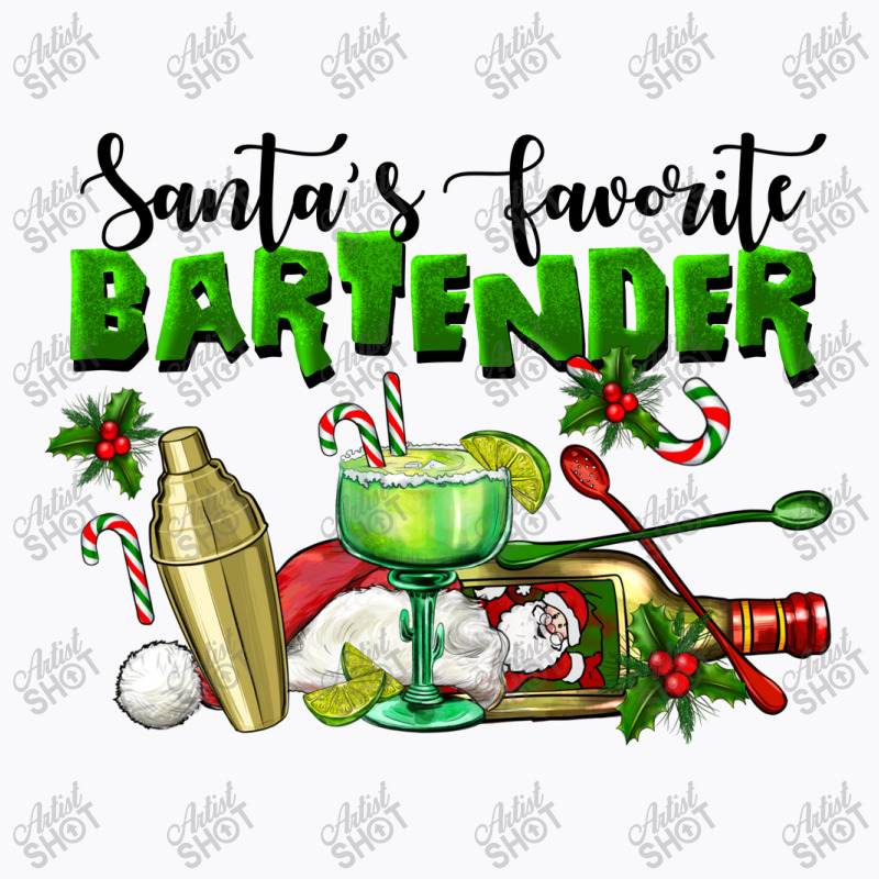 Santa's Favorite Bartender T-shirt | Artistshot