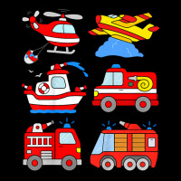 Kids Fire Engines Boys Toddlers Firefighter Boat Plane Helicopter Fleece Short | Artistshot