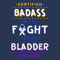 Certified Badass Bladder Cancer Purple Blue Yellow Ribbon Ladies Denim Jacket | Artistshot