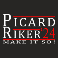 Picard Riker 2024 Make It So Long Sleeve T Shirt Ladies Fitted T-shirt | Artistshot