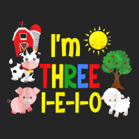 Three I E I O Farm Party 3rd Birthday Girl Outfit 3 Yrs Old Unisex Hoodie | Artistshot