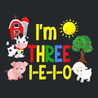 Three I E I O Farm Party 3rd Birthday Girl Outfit 3 Yrs Old Crewneck Sweatshirt | Artistshot