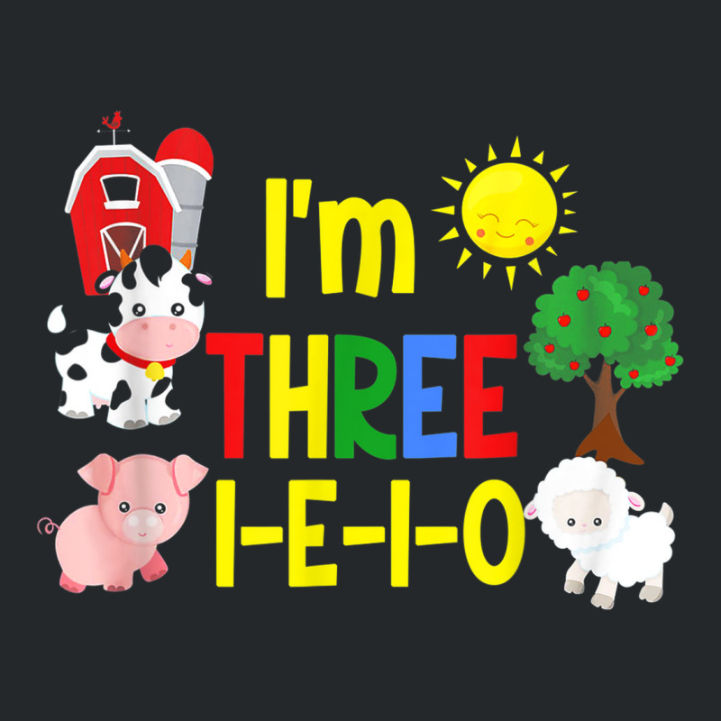 Three I E I O Farm Party 3rd Birthday Girl Outfit 3 Yrs Old Crewneck Sweatshirt | Artistshot