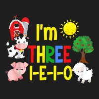 Three I E I O Farm Party 3rd Birthday Girl Outfit 3 Yrs Old Classic T-shirt | Artistshot