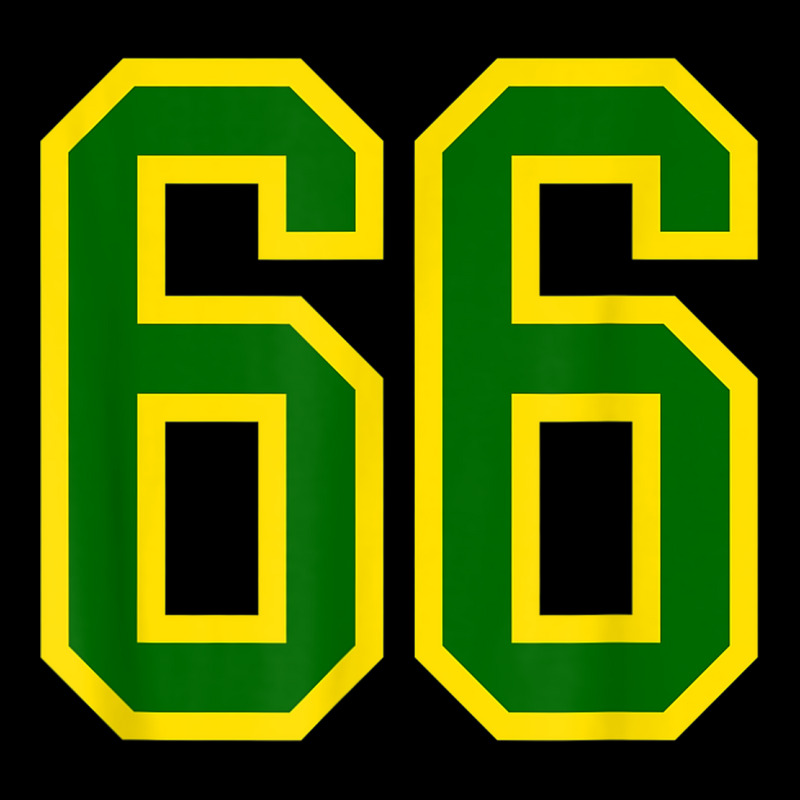 Jersey Number #66 Green Yellow Birthday Sports Number 66 Women's V-Neck T-Shirt by Newdesigns | Artistshot