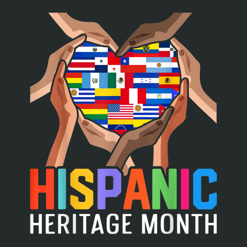 Latin Countries Hands Heart Flags Hispanic Heritage Month T Shirt Women's Triblend Scoop T-shirt by cm-arts | Artistshot