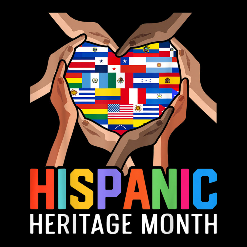 Latin Countries Hands Heart Flags Hispanic Heritage Month T Shirt Cropped Hoodie by cm-arts | Artistshot