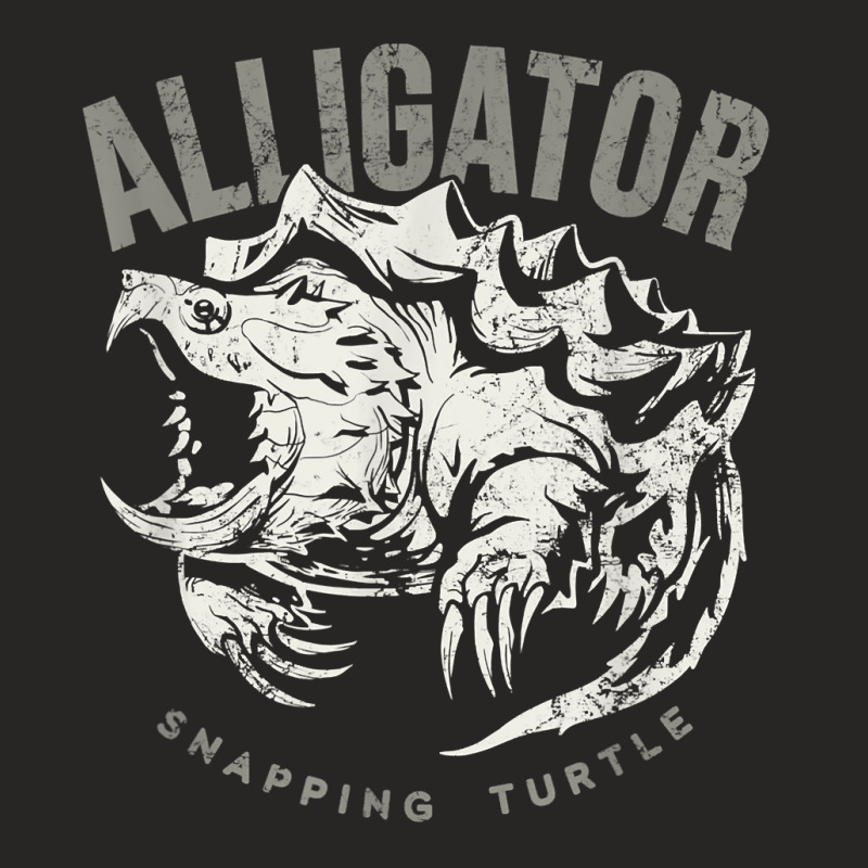 Alligator Snapping Turtle, Vintage Design For Reptile Lovers Ladies Fitted T-Shirt by Graham Sanchez | Artistshot