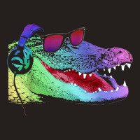 Alligator With Headphones And Sunglasses Tank Top | Artistshot