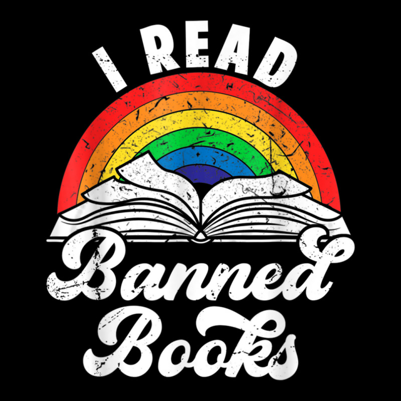 I Read Banned Books Vintage Literature Rainbow Reading Cropped Hoodie by RandiCrystalGraber | Artistshot