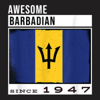 Awesome Barbadian Since 1947   Barbadian 75th Birthday T Shirt T-shirt | Artistshot