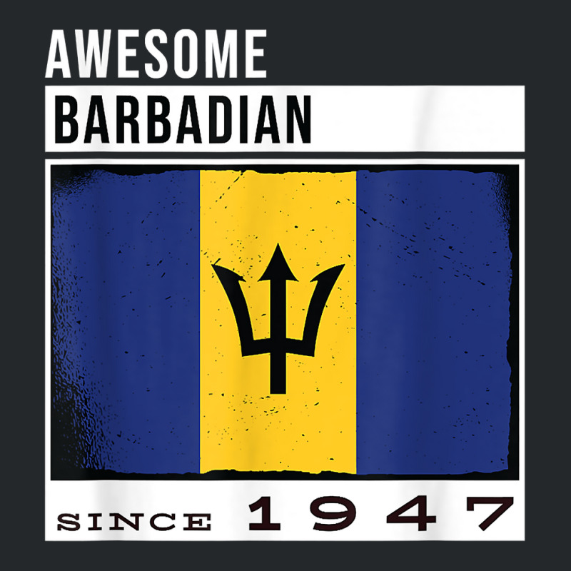 Awesome Barbadian Since 1947   Barbadian 75th Birthday T Shirt Crewneck Sweatshirt by cm-arts | Artistshot