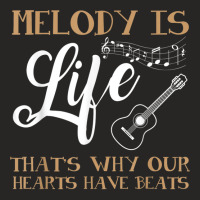 Music T Shirt Melody Is Life Novelty Guitar Shirt T Shirt Ladies Fitted T-shirt | Artistshot