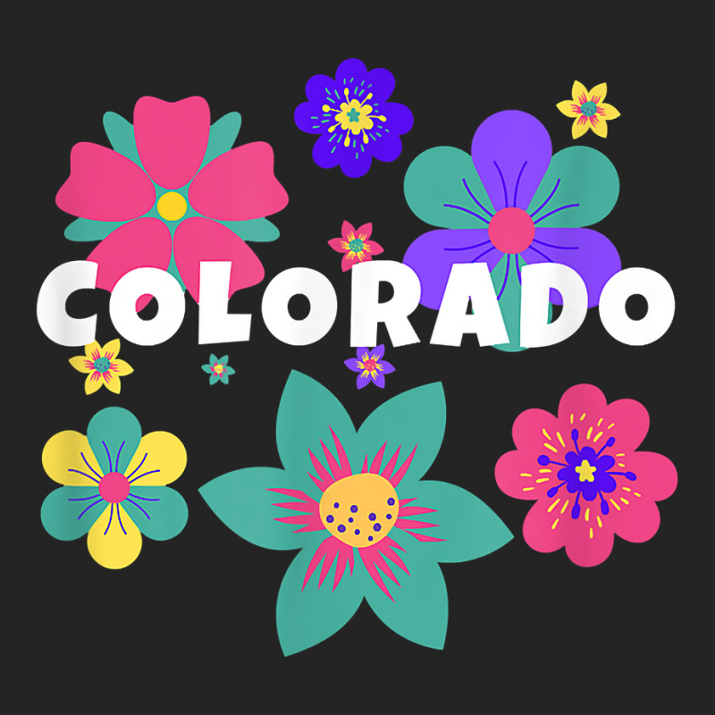 Floral Overlay Colorado Souvenir Tee Flowers For Women Kids T Shirt 3/4 Sleeve Shirt by cm-arts | Artistshot