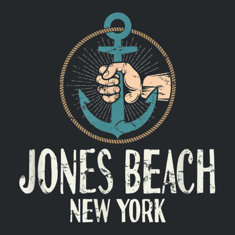 Jones Beach New York Boat Anchor T Shirt Distressed Crewneck Sweatshirt by cm-arts | Artistshot