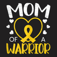 Womens Mom Of A Warrior Childhood Cancer Awareness Month T Shirt T-shirt | Artistshot