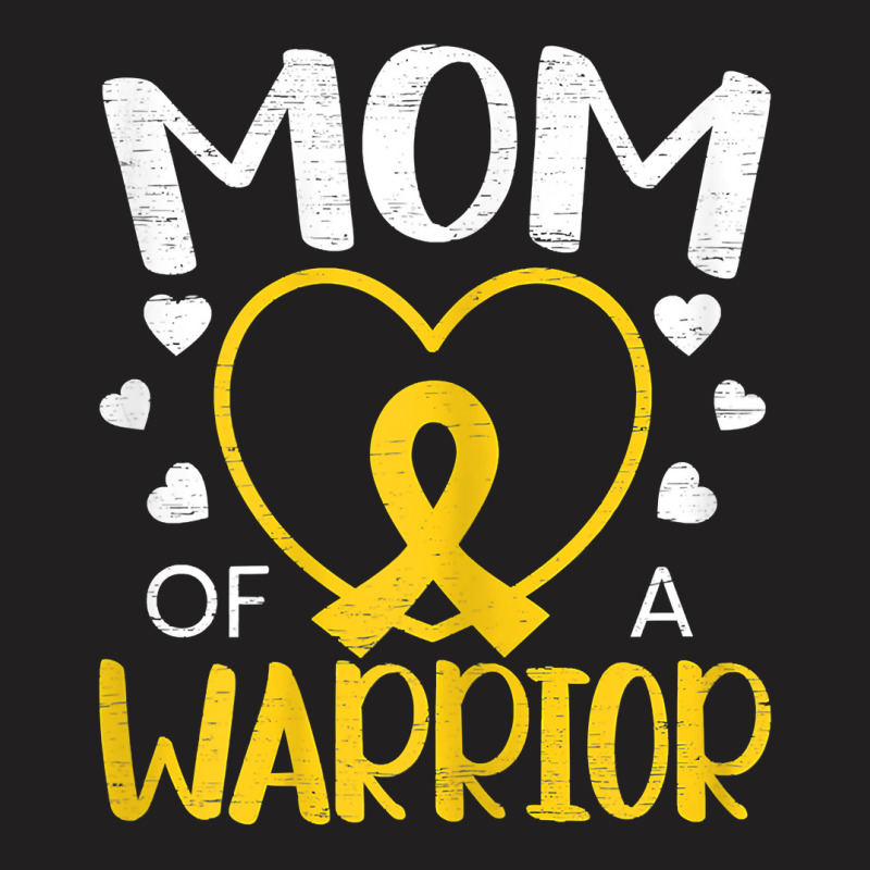 Womens Mom Of A Warrior Childhood Cancer Awareness Month T Shirt T-shirt | Artistshot