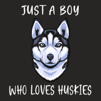 Siberian Husky Puppy Just A Boy Who Loves Husky T Shirt Ladies Fitted T-shirt | Artistshot