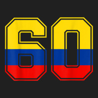 60th Birthday Colombian 60 Years Old Number 60 Colombia Flag Drawstring Bags | Artistshot