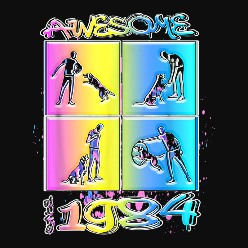 Awesome Since 1984. Agility Dog Training Graffiti Design Crop Top by Markets | Artistshot