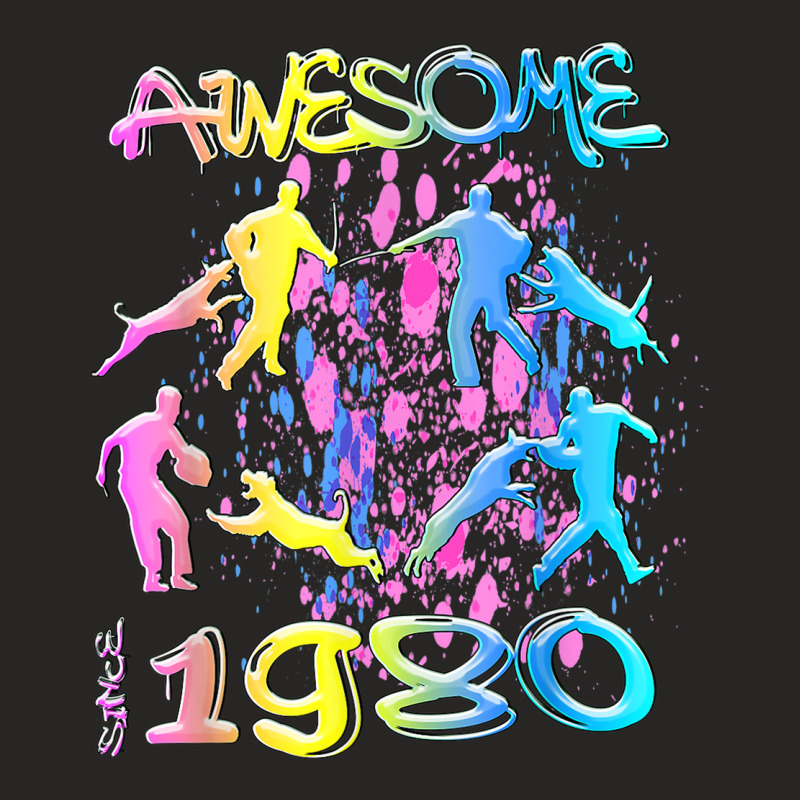 Awesome Since 1980. Agility Dog Training Graffiti Design Ladies Fitted T-Shirt by Market | Artistshot