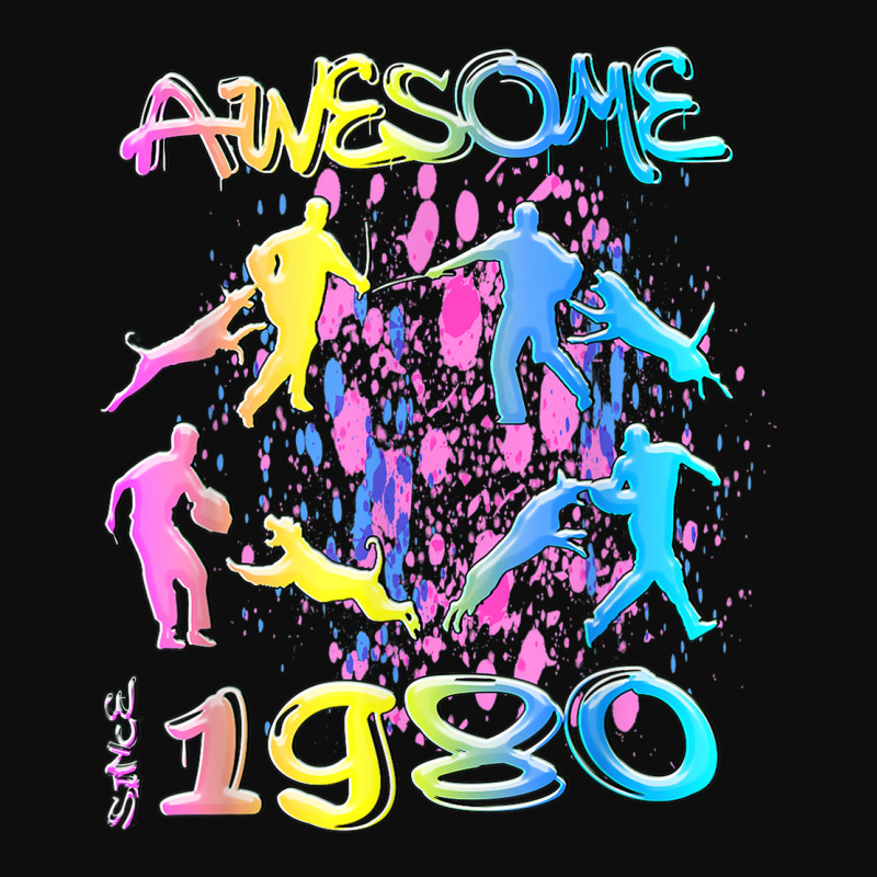 Awesome Since 1980. Agility Dog Training Graffiti Design Crop Top by Market | Artistshot