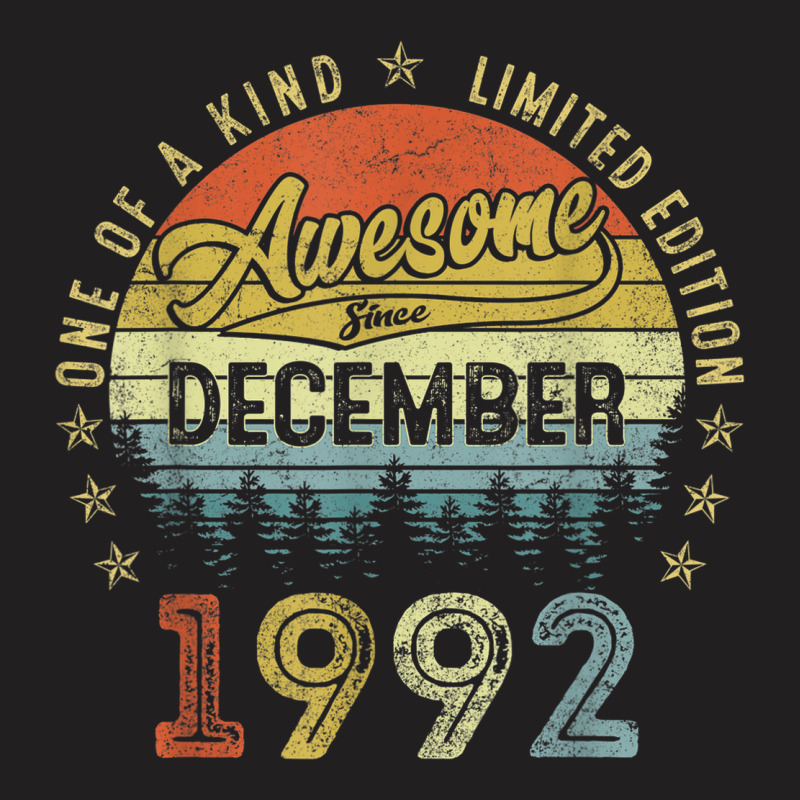 30 Years Old Awesome Since December 1992 30th Birthday Gift T-shirt | Artistshot