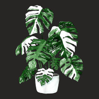 Variegated Monstera Deliciosa Variegata House Plant Ear Ladies Fitted T-shirt | Artistshot