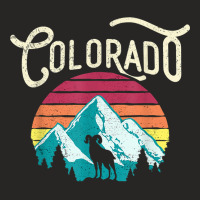 Retro Colorado Co Mountains Wildlife Bighorn Sheep Ladies Fitted T-shirt | Artistshot