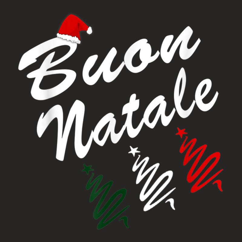 Buon Natale Santa Hat T Shirt Ladies Fitted T-Shirt by cm-arts | Artistshot