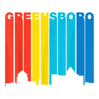 Retro 1970's Style Greensboro North Carolina Skyline T Shirt V-neck Tee | Artistshot