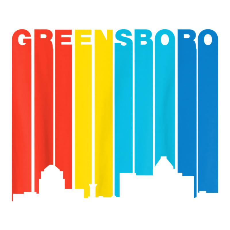 Retro 1970's Style Greensboro North Carolina Skyline T Shirt V-neck Tee | Artistshot