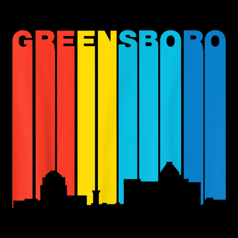 Retro 1970's Style Greensboro North Carolina Skyline T Shirt Fleece Short | Artistshot