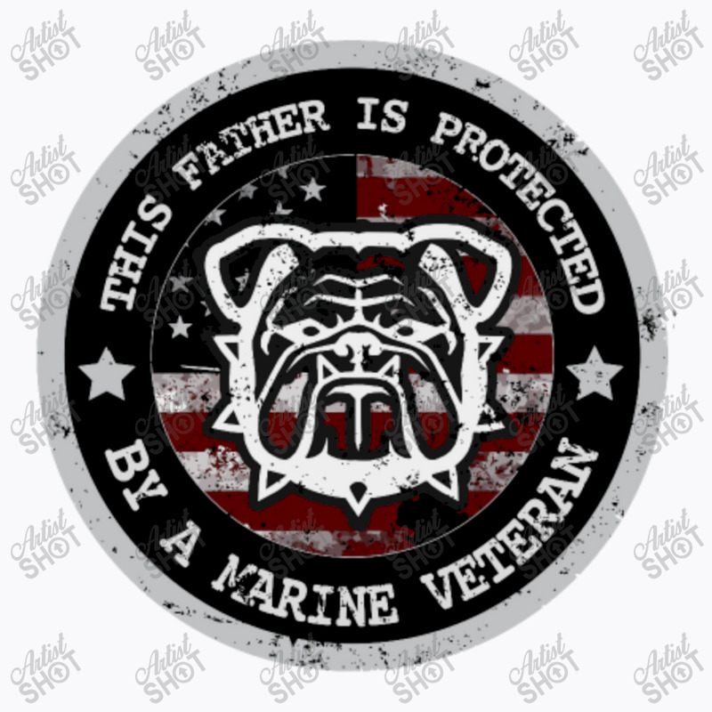 Marine Father Protected By Marine Veteran Marine Family T-Shirt by QomarXabier | Artistshot